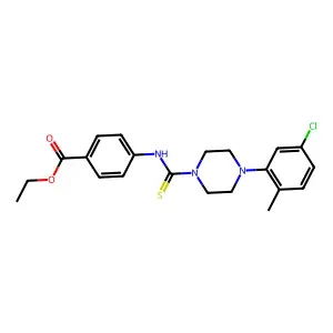 Ethyl 4-({[4-(5-chloro-2-methylphenyl)piperazinyl]thioxomethyl}amino)benzoate structure