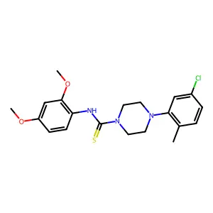 4-(5-chloro-2-methylphenyl)-N-(2,4-dimethoxyphenyl)piperazine-1-carbothioamide structure