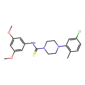 4-(5-chloro-2-methylphenyl)-N-(3,5-dimethoxyphenyl)piperazine-1-carbothioamide structure