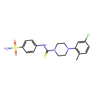 4-(5-chloro-2-methylphenyl)-N-(4-sulfamoylphenyl)piperazine-1-carbothioamide structure