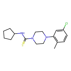 4-(5-chloro-2-methylphenyl)-N-cyclopentylpiperazine-1-carbothioamide structure