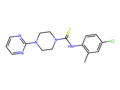 N-(4-chloro-2-methylphenyl)-4-pyrimidin-2-ylpiperazine-1-carbothioamide structure