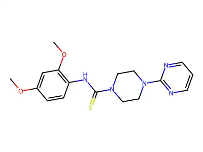N-(2,4-dimethoxyphenyl)-4-(pyrimidin-2-yl)piperazine-1-carbothioamide structure