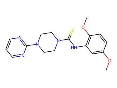 N-(2,5-dimethoxyphenyl)-4-(pyrimidin-2-yl)piperazine-1-carbothioamide structure