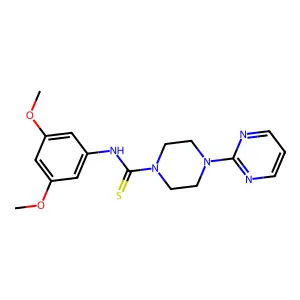 N-(3,5-dimethoxyphenyl)-4-pyrimidin-2-ylpiperazine-1-carbothioamide structure