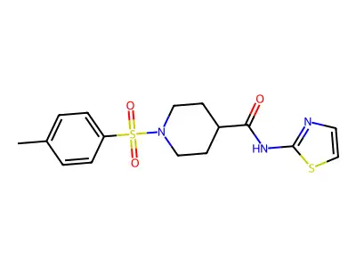 1-(4-Methylbenzenesulfonyl)-N-(1,3-thiazol-2-YL)piperidine-4-carboxamide structure