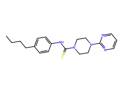 N-(4-butylphenyl)-4-(2-pyrimidinyl)-1-piperazinecarbothioamide structure