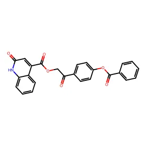 2-[4-(Benzoyloxy)phenyl]-2-oxoethyl 2-hydroxy-4-quinolinecarboxylate structure