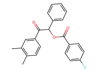 2-(3,4-Dimethylphenyl)-2-oxo-1-phenylethyl 4-fluorobenzoate structure