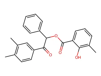 2-(3,4-Dimethylphenyl)-2-oxo-1-phenylethyl 2-hydroxy-3-methylbenzoate structure