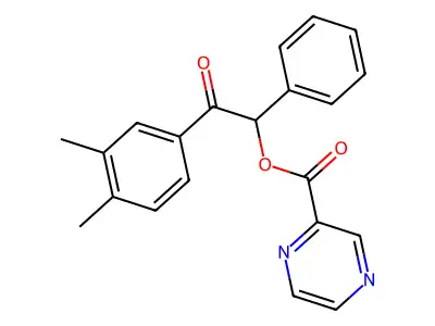 2-(3,4-Dimethylphenyl)-2-oxo-1-phenylethyl 2-pyrazinecarboxylate structure