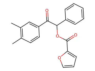2-(3,4-Dimethylphenyl)-2-oxo-1-phenylethyl 2-furoate structure