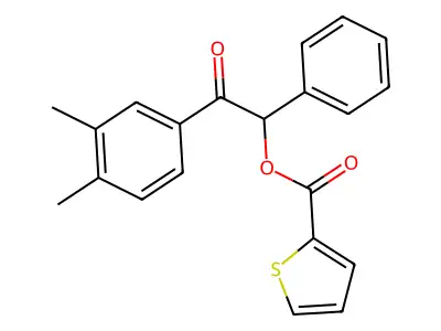 2-(3,4-Dimethylphenyl)-2-oxo-1-phenylethyl 2-thiophenecarboxylate structure