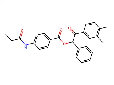 2-(3,4-Dimethylphenyl)-2-oxo-1-phenylethyl 4-(propionylamino)benzoate structure