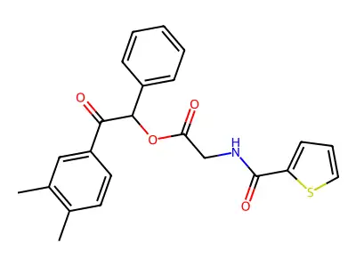 [2-(3,4-dimethylphenyl)-2-oxo-1-phenylethyl] 2-(thiophene-2-carbonylamino)acetate structure