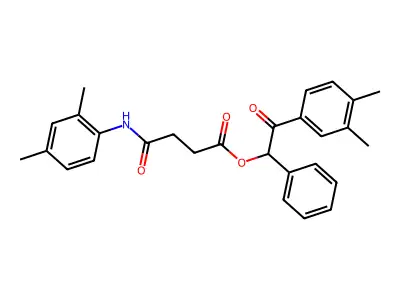 2-(3,4-dimethylphenyl)-2-oxo-1-phenylethyl 4-((2,4-dimethylphenyl)amino)-4-oxobutanoate structure