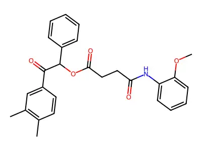 2-(3,4-dimethylphenyl)-2-oxo-1-phenylethyl 4-((2-methoxyphenyl)amino)-4-oxobutanoate structure