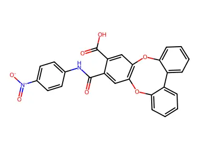 8-((4-Nitrophenyl)carbamoyl)tribenzo[b,e,g][1,4]dioxocine-7-carboxylic acid structure