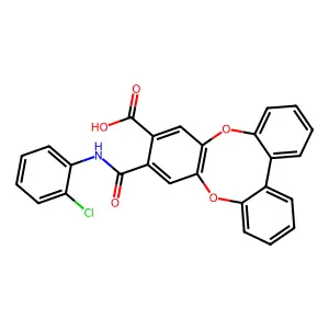 8-((2-Chlorophenyl)carbamoyl)tribenzo[b,e,g][1,4]dioxocine-7-carboxylic acid structure