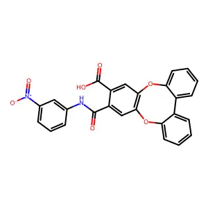 8-((3-Nitrophenyl)carbamoyl)tribenzo[b,e,g][1,4]dioxocine-7-carboxylic acid structure