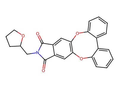 12-((tetrahydrofuran-2-yl)methyl)-11H-dibenzo[5,6:7,8][1,4]dioxocino[2,3-f]isoindole-11,13(12H)-dione structure