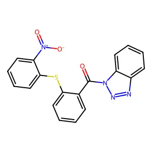 Benzotriazol-1-yl-[2-(2-nitrophenyl)sulfanylphenyl]methanone structure