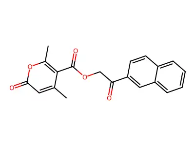 (2-Naphthalen-2-yl-2-oxoethyl) 2,4-dimethyl-6-oxopyran-3-carboxylate structure