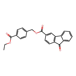 4-(ethoxycarbonyl)benzyl 9-oxo-9H-fluorene-3-carboxylate structure