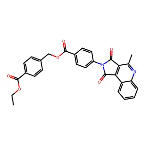 4-(ethoxycarbonyl)benzyl 4-(4-methyl-1,3-dioxo-1H-pyrrolo[3,4-c]quinolin-2(3H)-yl)benzoate structure