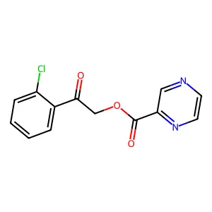 2-(2-Chlorophenyl)-2-oxoethyl pyrazine-2-carboxylate structure