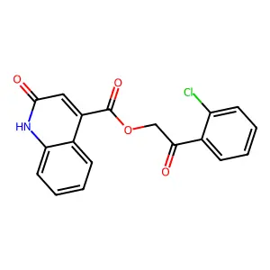 2-(2-Chlorophenyl)-2-oxoethyl 2-hydroxy-4-quinolinecarboxylate structure