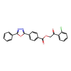 2-(2-Chlorophenyl)-2-oxoethyl 4-(5-phenyl-1,3,4-oxadiazol-2-yl)benzoate structure