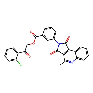 [2-(2-chlorophenyl)-2-oxoethyl] 3-(4-methyl-1,3-dioxopyrrolo[3,4-c]quinolin-2-yl)benzoate structure