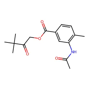 3,3-Dimethyl-2-oxobutyl 3-(acetylamino)-4-methylbenzoate structure