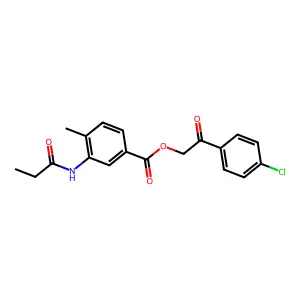 2-(4-Chlorophenyl)-2-oxoethyl 4-methyl-3-(propanoylamino)benzoate structure