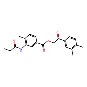 2-(3,4-Dimethylphenyl)-2-oxoethyl 4-methyl-3-(propionylamino)benzoate structure