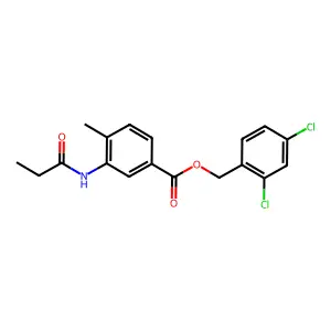 2,4-Dichlorobenzyl 4-methyl-3-(propionylamino)benzoate structure