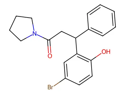 3-(5-Bromo-2-hydroxyphenyl)-3-phenyl-1-pyrrolidin-1-ylpropan-1-one structure