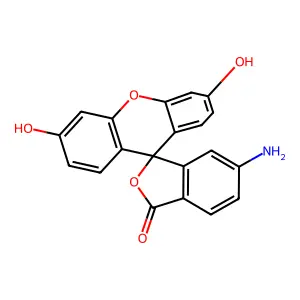 6-Amino-3',6'-dihydroxyspiro(isobenzofuran-1(3H),9'-(9H)xanthen)-3-one structure