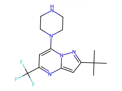 2-(Tert-butyl)-7-piperazino-5-(trifluoromethyl)pyrazolo[1,5-a]pyrimidine structure