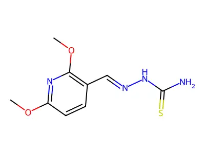[(2,6-Dimethoxypyridin-3-yl)methylideneamino]thiourea structure