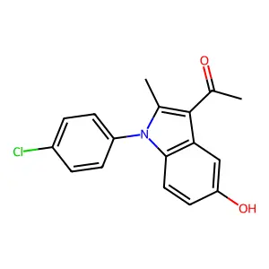 1-[1-(4-chlorophenyl)-5-hydroxy-2-methyl-1H-indol-3-yl]ethanone structure