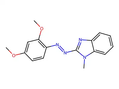 1H-Benzimidazole, 2-[(2,4-dimethoxyphenyl)azo]-1-methyl- structure