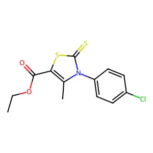 Ethyl 3-(4-chlorophenyl)-4-methyl-2-thioxo-2,3-dihydrothiazole-5-carboxylate structure