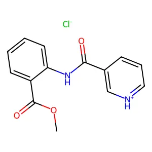 Benzoic acid, 2-((3-pyridinylcarbonyl)amino)-, methyl ester, monohydrochloride structure