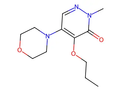 3(2H)-Pyridazinone, 2-methyl-5-morpholino-4-propoxy- structure