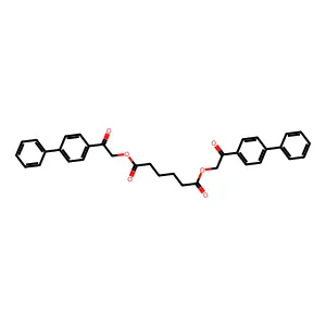 Bis[2-oxo-2-(4-phenylphenyl)ethyl] hexanedioate structure