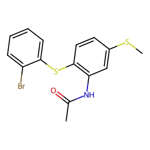 N-[2-[(2-bromophenyl)sulfanyl]-5-(methylsulfanyl)phenyl]acetamide structure