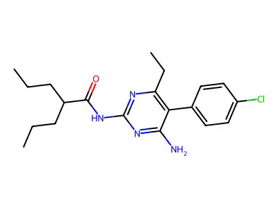 Pentanamide, N-(4-amino-5-(4-chlorophenyl)-6-ethyl-2-pyrimidinyl)-2-propyl- structure