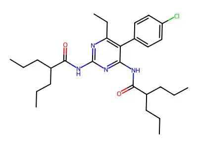 Pentanamide, N,N'-(5-(4-chlorophenyl)-6-ethyl-2,4-pyrimidinediyl)bis(2-propyl- structure